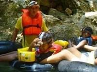 Cave Tubing in Belize Rene and the kids